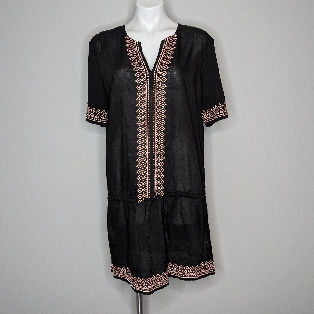 β¨3/$15 Shiraleah black pink embroidered swim coverup XL